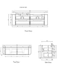 Aulic Briony 1800mm wall hung vanity dimensions diagram