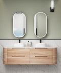 Aulic Briony 1800mm wall hung vanity shown in a finished bathroom