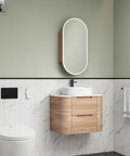 Aulic Briony 750mm wall hung vanity styled in a bathroom