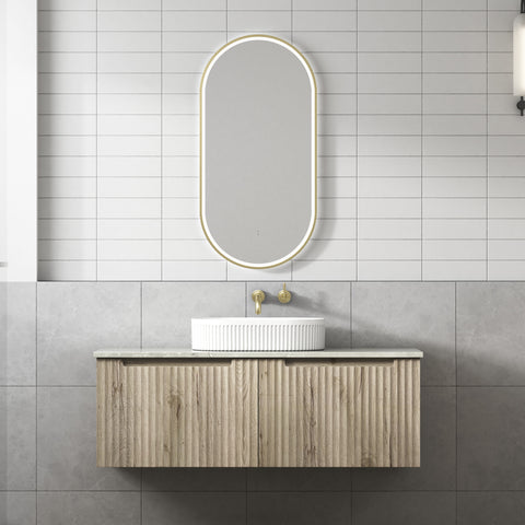 Front view of the Aulic Calder 1200mm wall hung vanity