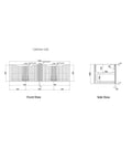 Aulic Calder 1500mm wall hung vanity dimensions diagram