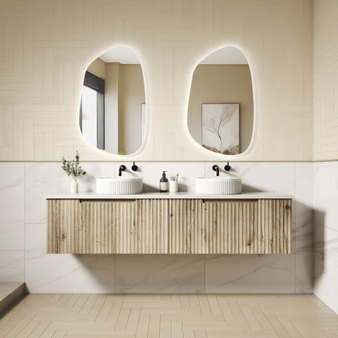 Aulic Calder 1500mm wall hung vanity shown in a finished bathroom