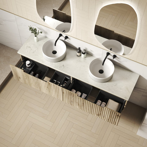 Aulic Calder 1800mm wall hung vanity in a bathroom setting