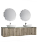 Aulic Calder 1800mm wall hung vanity styled in a bathroom