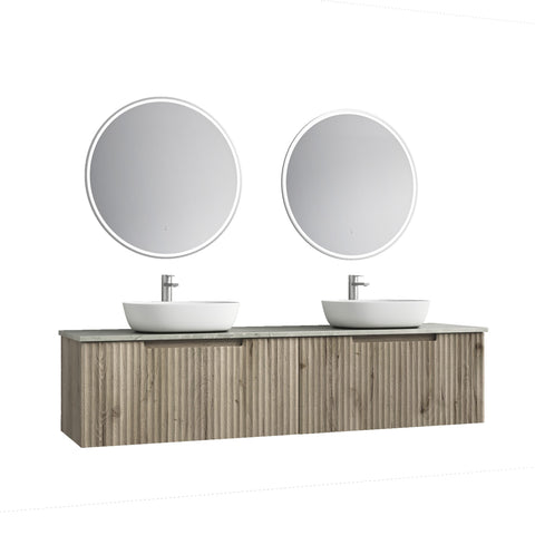 Aulic Calder 1800mm wall hung vanity styled in a bathroom