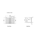 Aulic Calder 600mm wall hung vanity dimensions diagram