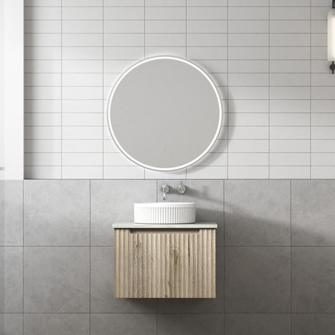 Front view of the Aulic Calder 600mm wall hung vanity