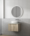 Side view of the Aulic Calder 600mm wall hung vanity showing drawer depth