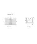 Aulic Calder 750mm wall hung vanity dimensions diagram