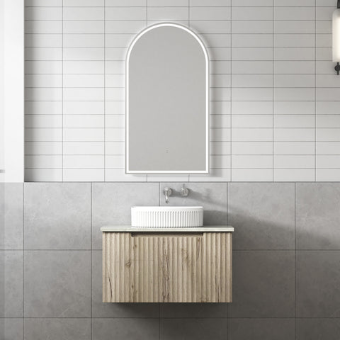 Front view of the Aulic Calder 750mm wall hung vanity