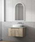 Side view of the Aulic Calder 750mm wall hung vanity showing drawer depth