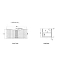 Aulic Calder 900mm wall hung vanity dimensions diagram