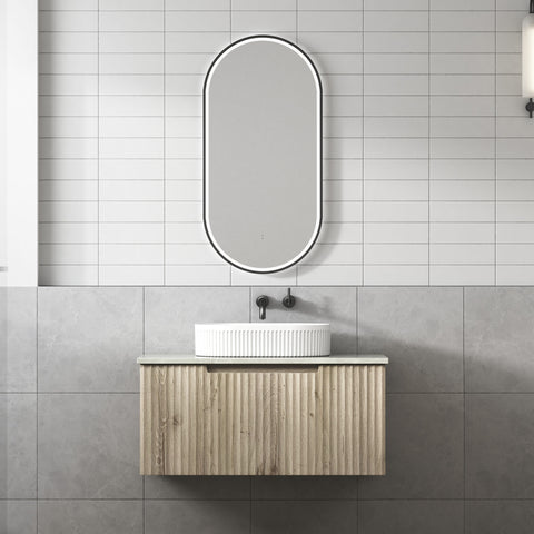 Front view of the Aulic Calder 900mm wall hung vanity