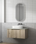 Aulic Calder 900mm wall hung vanity styled in a bathroom