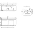 Aulic Carita 1200mm wall hung vanity dimensions diagram