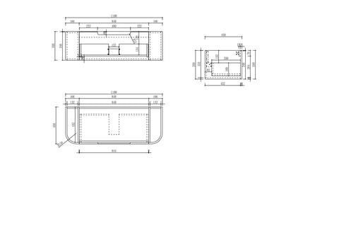 Aulic Carita 1200mm wall hung vanity dimensions diagram