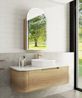 Aulic Carita 1200mm wall hung vanity styled in a bathroom
