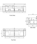 Aulic Carita 1800mm wall hung vanity dimensions diagram