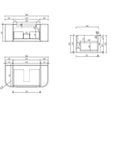 Aulic Carita 900mm wall hung vanity dimensions diagram