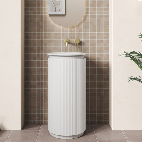 Aulic Civaro 420mm floor standing vanity shown in a finished bathroom