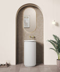 Aulic Civaro 420mm floor standing vanity styled in a bathroom