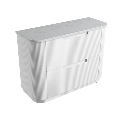 Cato solid-surface stone top for the Aulic Curva 1200mm floor standing vanity