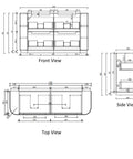 Aulic Curva 1500mm floor standing vanity dimensions diagram