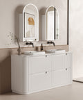 Aulic Curva 1500mm floor standing vanity shown in a finished bathroom