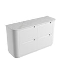 Palis White solid-surface stone top for the Aulic Curva 1500mm floor standing vanity