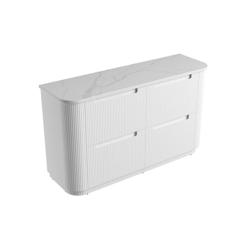 Palis White solid-surface stone top for the Aulic Curva 1500mm floor standing vanity