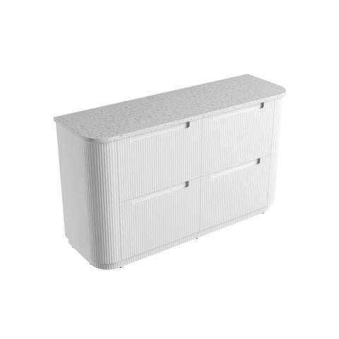 Snow solid-surface stone top for the Aulic Curva 1500mm floor standing vanity