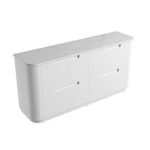 Palis White solid-surface stone top for the Aulic Curva 1800mm floor standing vanity