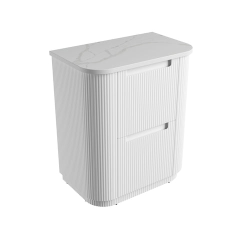 Palis White solid-surface stone top for the Aulic Curva 750mm floor standing vanity