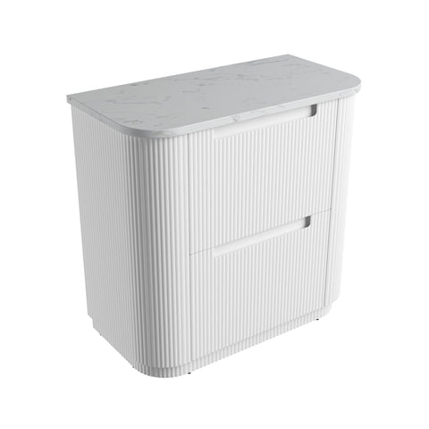 Cato solid-surface stone top for the Aulic Curva 900mm floor standing vanity