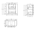 Aulic Curva 900mm floor standing vanity dimensions diagram