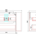 Aulic Curva 900mm wall hung vanity dimensions diagram