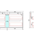 Aulic Flauto 1200mm wall hung vanity dimensions diagram