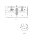 Aulic Flauto 1500mm wall hung vanity dimensions diagram