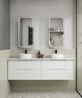 Aulic Flauto 1500mm wall hung vanity shown in a finished bathroom