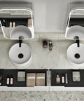 Close-up styling shot of the Aulic Flauto 1500mm wall hung vanity