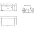 Aulic Hamilton 1200mm wall hung vanity dimensions diagram