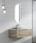 Side view of the Aulic Hamilton 1200mm wall hung vanity showing drawer depth
