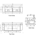 Aulic Hamilton 1500mm wall hung vanity dimensions diagram
