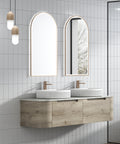 Aulic Hamilton 1500mm wall hung vanity styled in a bathroom