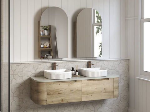 Aulic Hamilton 1800mm wall hung vanity in a bathroom setting