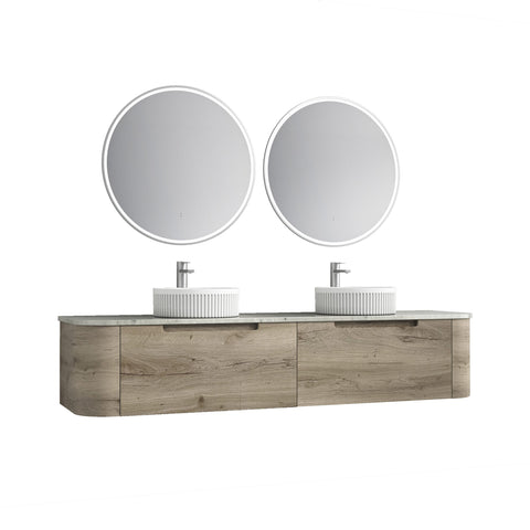Aulic Hamilton 1800mm wall hung vanity styled in a bathroom