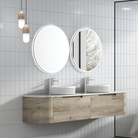 Aulic Hamilton 1800mm wall hung vanity styled in a bathroom