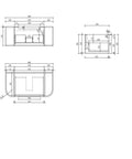 Aulic Hamilton 900mm wall hung vanity dimensions diagram