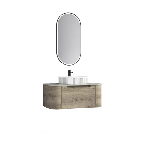 Aulic Hamilton 900mm wall hung vanity shown in a finished bathroom