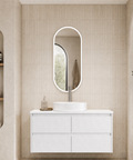 Aulic Leona 1200mm wall hung vanity shown in a finished bathroom